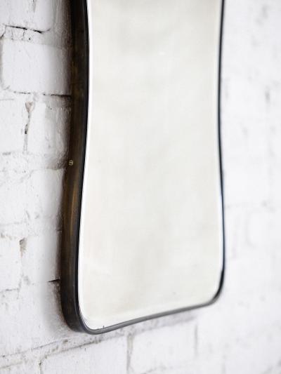 Gio Ponti Vintage Beveled Brass Wall Mirror Attributed to Gio Ponti