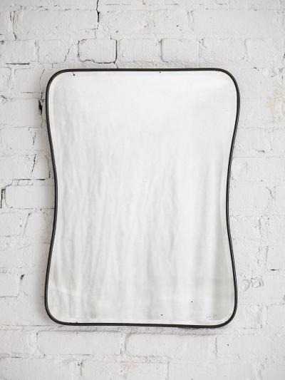 Gio Ponti Vintage Beveled Brass Wall Mirror Attributed to Gio Ponti