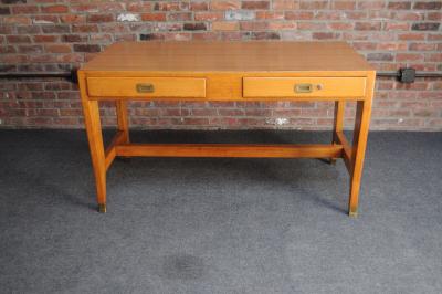 Gio Ponti Vintage Gio Ponti BNL Writing Table Desk in Italian Walnut Beech and Brass