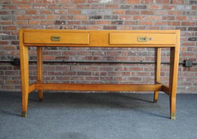 Gio Ponti Vintage Gio Ponti BNL Writing Table Desk in Italian Walnut Beech and Brass