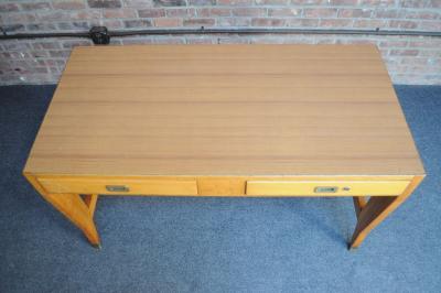 Gio Ponti Vintage Gio Ponti BNL Writing Table Desk in Italian Walnut Beech and Brass