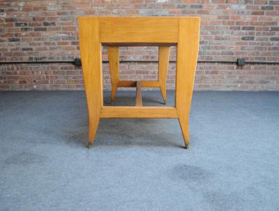 Gio Ponti Vintage Gio Ponti BNL Writing Table Desk in Italian Walnut Beech and Brass