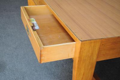Gio Ponti Vintage Gio Ponti BNL Writing Table Desk in Italian Walnut Beech and Brass