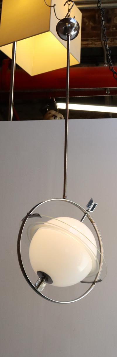 Gio Ponti Vintage Italian Blue Glass Saturn Pendant After Gio Ponti and Pietro Chiesa