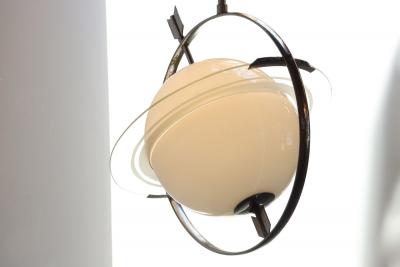 Gio Ponti Vintage Italian Blue Glass Saturn Pendant After Gio Ponti and Pietro Chiesa