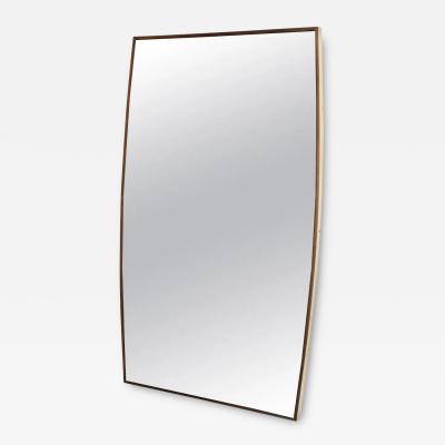 Gio Ponti Vintage Italian Large Brass Rectangular Wall Mirror in the Manner of Gio Ponti