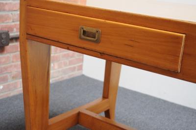 Gio Ponti Vintage Italian Walnut Beech and Brass Writing Table Desk by Gio Ponti for BNL