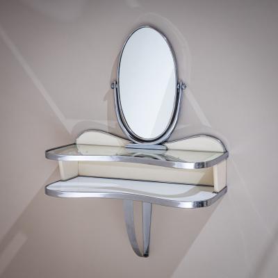 Gio Ponti Wall mounted Vanity Console with Mirror by Gio Ponti Italy 1930s