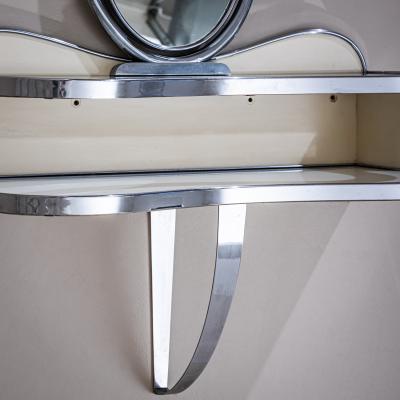Gio Ponti Wall mounted Vanity Console with Mirror by Gio Ponti Italy 1930s
