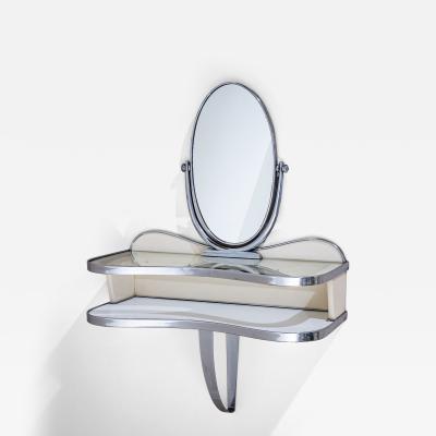 Gio Ponti Wall mounted Vanity Console with Mirror by Gio Ponti Italy 1930s