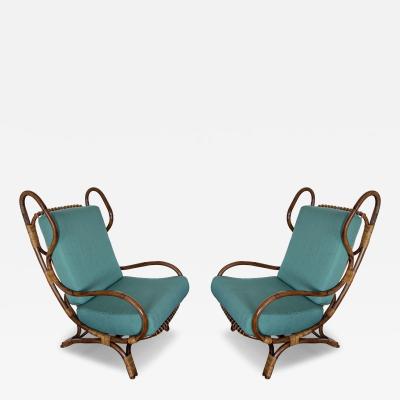 Gio Ponti a pair of BP 16 Continuum armchairs by Gio Ponti