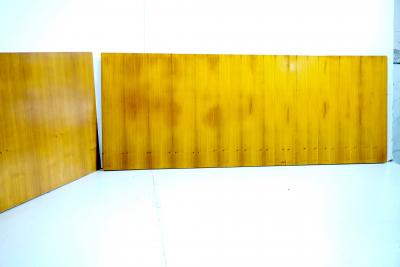 Gio Ponti pair of large Gio Ponti cherrywood boiserie panels from Hotel Royal Naples 1955