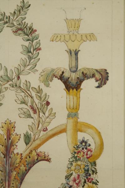 Giocondo Albertolli A very rare wall light design in watercolor attributed to Giocondo Albertolli