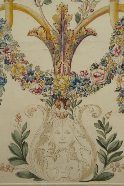 Giocondo Albertolli A very rare wall light design in watercolor attributed to Giocondo Albertolli