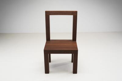 Giorgio Armani Chestnut Constructivist Side Chairs Italy 1990s