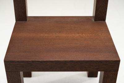 Giorgio Armani Chestnut Constructivist Side Chairs Italy 1990s