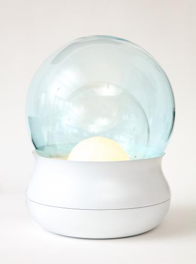 Giorgio Longoni Glass and Metal Fiesta Table Lamp by G Longoni for Stilnovo Italy