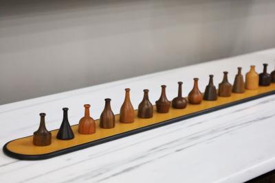 Giorgio Pizzitutti Giorgio Pizzitutti Exotic Wood Miniature Vases Sculpture Italy 1980s