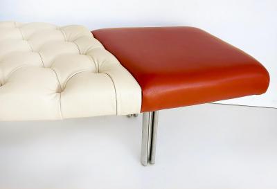 Giorgio Saporiti Giorgio Saporiti Design Il Loft Tufted Leather Bench Multi color Chrome Legs