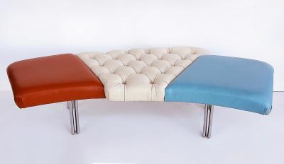 Giorgio Saporiti Giorgio Saporiti Design Il Loft Tufted Leather Bench Multi color Chrome Legs