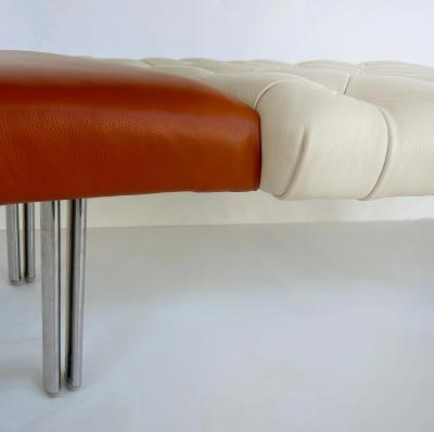 Giorgio Saporiti Giorgio Saporiti Design Il Loft Tufted Leather Bench Multi color Chrome Legs