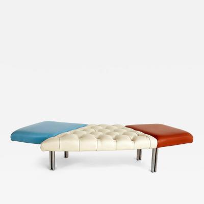 Giorgio Saporiti Giorgio Saporiti Design Il Loft Tufted Leather Bench Multi color Chrome Legs