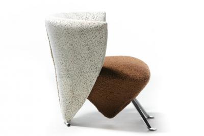 Giorgio Saporiti Giorgio Saporiti Post Modern Jada Slipper Chairs in Espresso Boucl Velvet