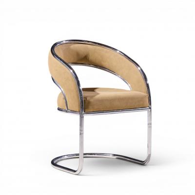 Giotto Stoppino Giotto Stoppino Style Mid Century Chrome Dining Chairs Set of 8