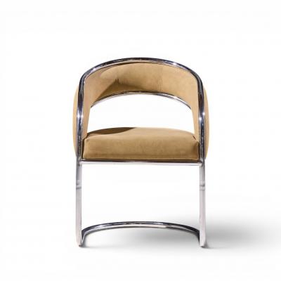 Giotto Stoppino Giotto Stoppino Style Mid Century Chrome Dining Chairs Set of 8