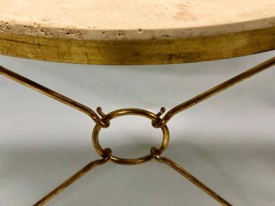 Giovanni Banci 2 Italian Midcentury Gilt Iron Demilune Consoles by Giovanni Banci for Hermes