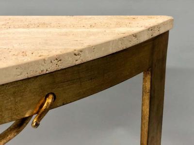 Giovanni Banci 2 Italian Midcentury Gilt Iron Demilune Consoles by Giovanni Banci for Hermes