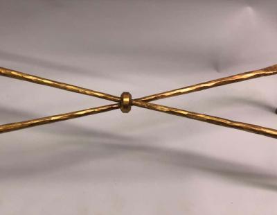 Giovanni Banci 2 Italian Midcentury Hammered Iron Gilt Consoles by Giovanni Banci for Hermes