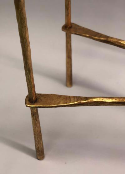 Giovanni Banci 2 Italian Midcentury Hammered Iron Gilt Consoles by Giovanni Banci for Hermes