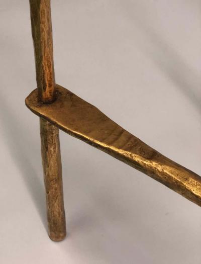 Giovanni Banci 2 Italian Midcentury Hammered Iron Gilt Consoles by Giovanni Banci for Hermes