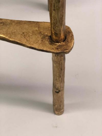 Giovanni Banci 2 Italian Midcentury Hammered Iron Gilt Consoles by Giovanni Banci for Hermes