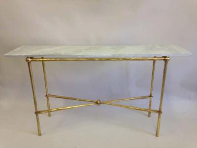 Giovanni Banci 2 Italian Modern Neoclassical Gilt Iron Consoles by Giovanni Banci for Hermes