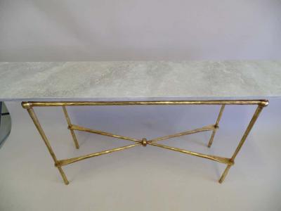 Giovanni Banci 2 Italian Modern Neoclassical Gilt Iron Consoles by Giovanni Banci for Hermes
