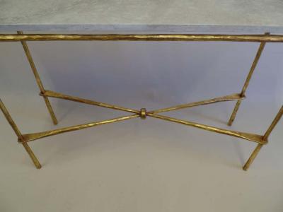 Giovanni Banci 2 Italian Modern Neoclassical Gilt Iron Consoles by Giovanni Banci for Hermes