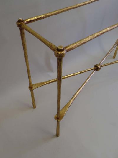 Giovanni Banci 2 Italian Modern Neoclassical Gilt Iron Consoles by Giovanni Banci for Hermes