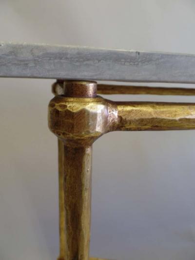 Giovanni Banci 2 Italian Modern Neoclassical Gilt Iron Consoles by Giovanni Banci for Hermes
