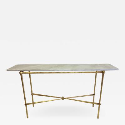 Giovanni Banci 2 Italian Modern Neoclassical Gilt Iron Consoles by Giovanni Banci for Hermes