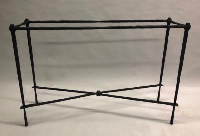 Giovanni Banci 2 Italian Modern Neoclassical Hammered Iron Consoles Giovanni Banci for Hermes