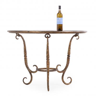 Giovanni Banci An Elegant Gilt Iron and Glass Top Table Possibly by Giovanni Banci C 1970 