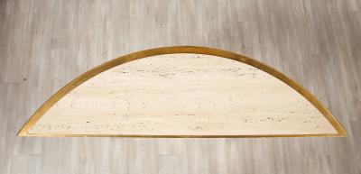 Giovanni Banci Giovanni Banci Neoclassical Gilt Iron Travertine Console Table Italy 1970