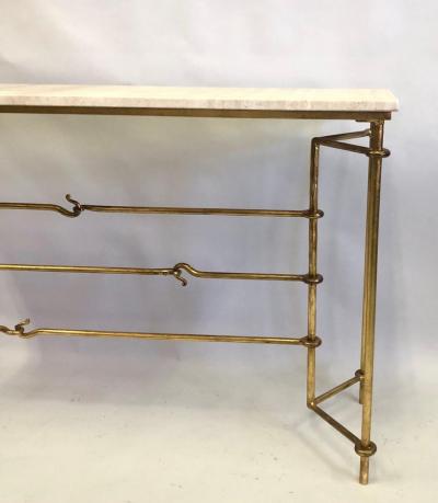 Giovanni Banci Italian Mid Century Modern Neoclassical Gilt Iron Console by Banci for Herm s
