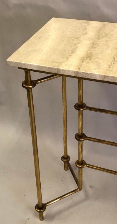 Giovanni Banci Italian Mid Century Modern Neoclassical Gilt Iron Console by Banci for Herm s