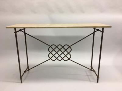 Giovanni Banci Italian Mid Century Modern Neoclassical Iron Console Sofa Table Giovanni Banci