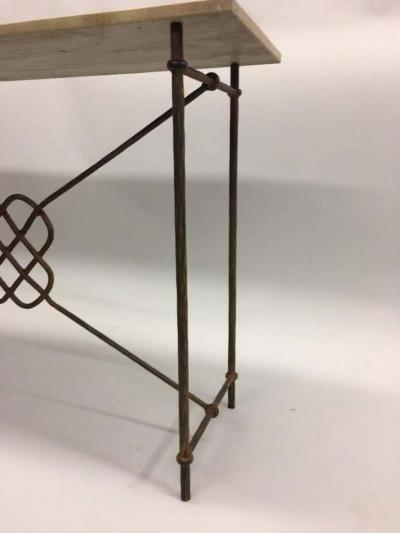 Giovanni Banci Italian Mid Century Modern Neoclassical Iron Console Sofa Table Giovanni Banci