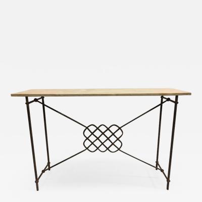Giovanni Banci Italian Mid Century Modern Neoclassical Iron Console Sofa Table Giovanni Banci