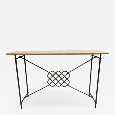 Giovanni Banci Italian Mid Century Modern Neoclassical Iron Console Sofa Table Giovanni Banci